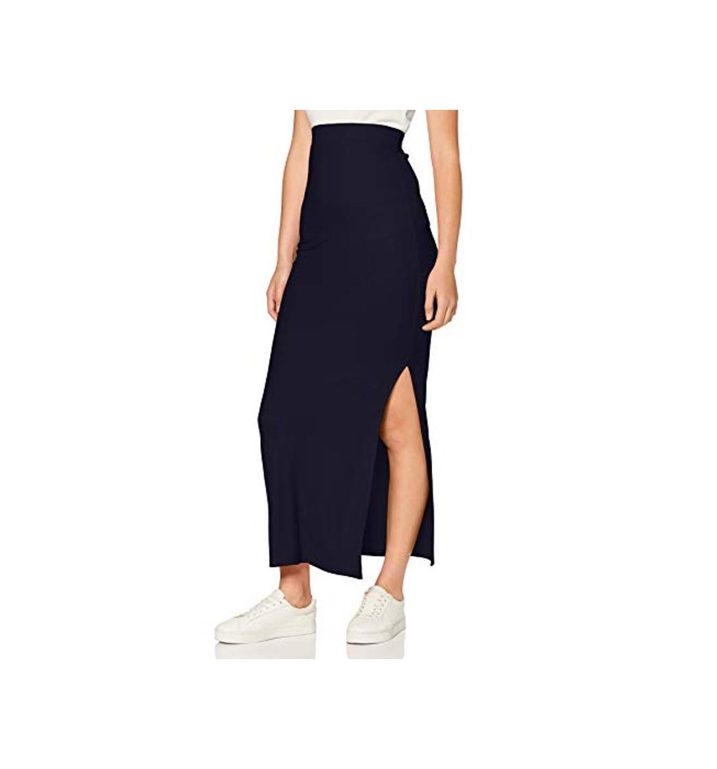 Social Marca Amazon - MERAKI Falda Maxi Slim Fit Mujer, Azul