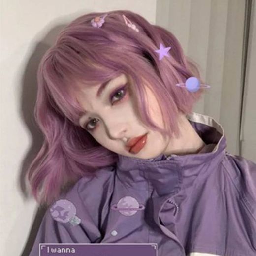 Peluca púrpura onduladas para mujer