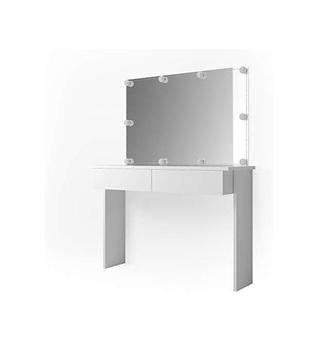 Social Vicco tocador Azur Toilette peinador Mesa de peluquería Blanco Alto Brillo