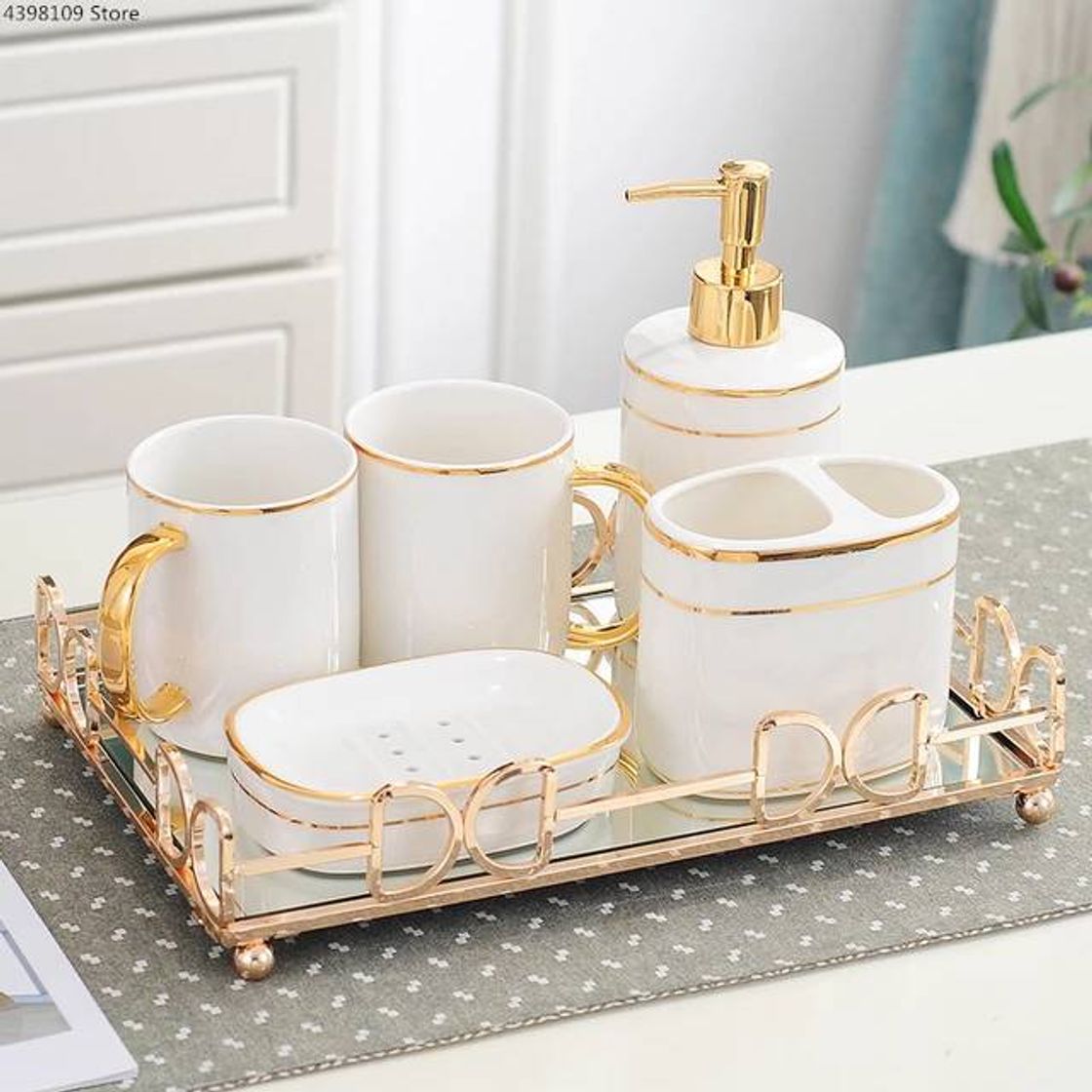 Social 
Set de lavado vasos de cerámica de lujo mármol para baño