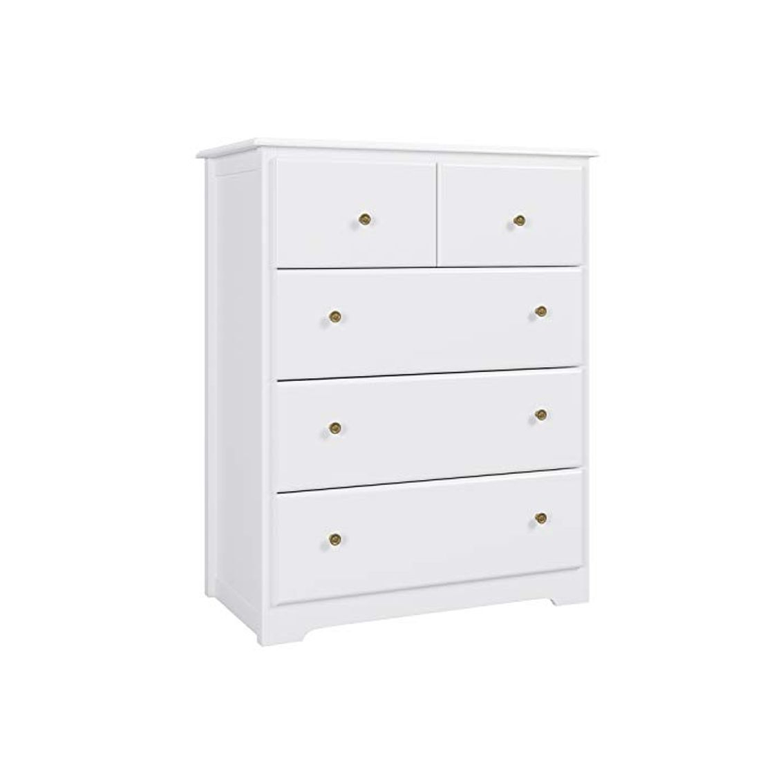 Producto HOMECHO Cómoda de 5 Cajones para Almacenaje Cómoda de Noche para Salón Dormitorio Mueble Dormitorio de Madera Blanco 74 x 40 x 94 cm