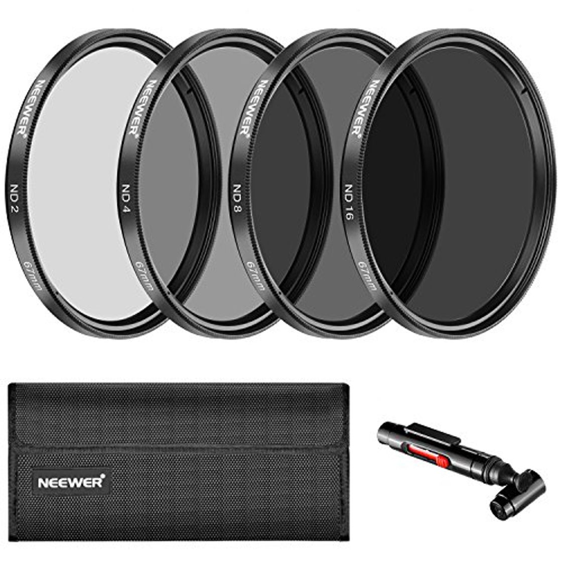 Productos Neewer 67MM Filtro Densidad Neutra ND2 ND4 ND8 ND16 y Kit Accesorios