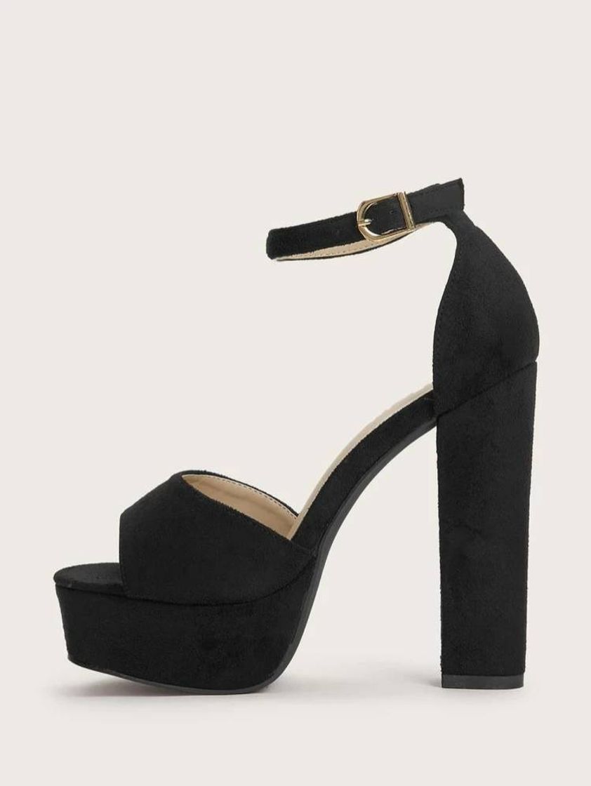 Social Tacones gruesos con tira tobillera