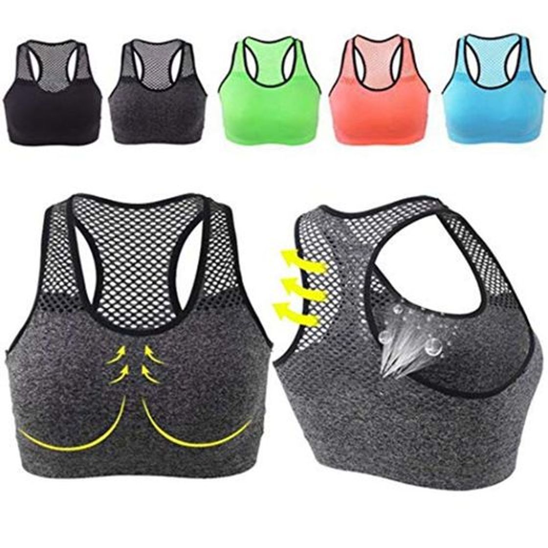 Fashion Fandazzie Mujer Ropa deportiva de entrenamiento casual Ropa deportiva Sujetador deportivo de secado rápido Sujetadores deportivos