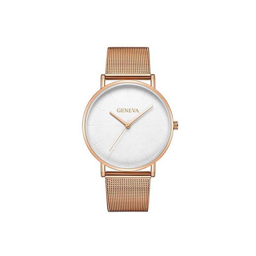 Watch Reloj Mujer Ginebra Marca Relojes de Mujer Reloj de Pulsera de Oro Rosa Fino Correa de Malla de Acero de Moda Reloj de Mujer relogio femino