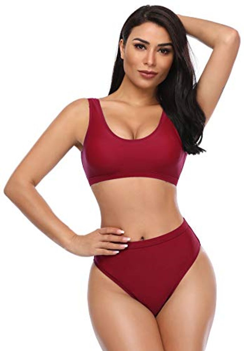 Moda SHEKINI Bikini de Mujer Trajes de Baño de Dos Piezas Low Scoop