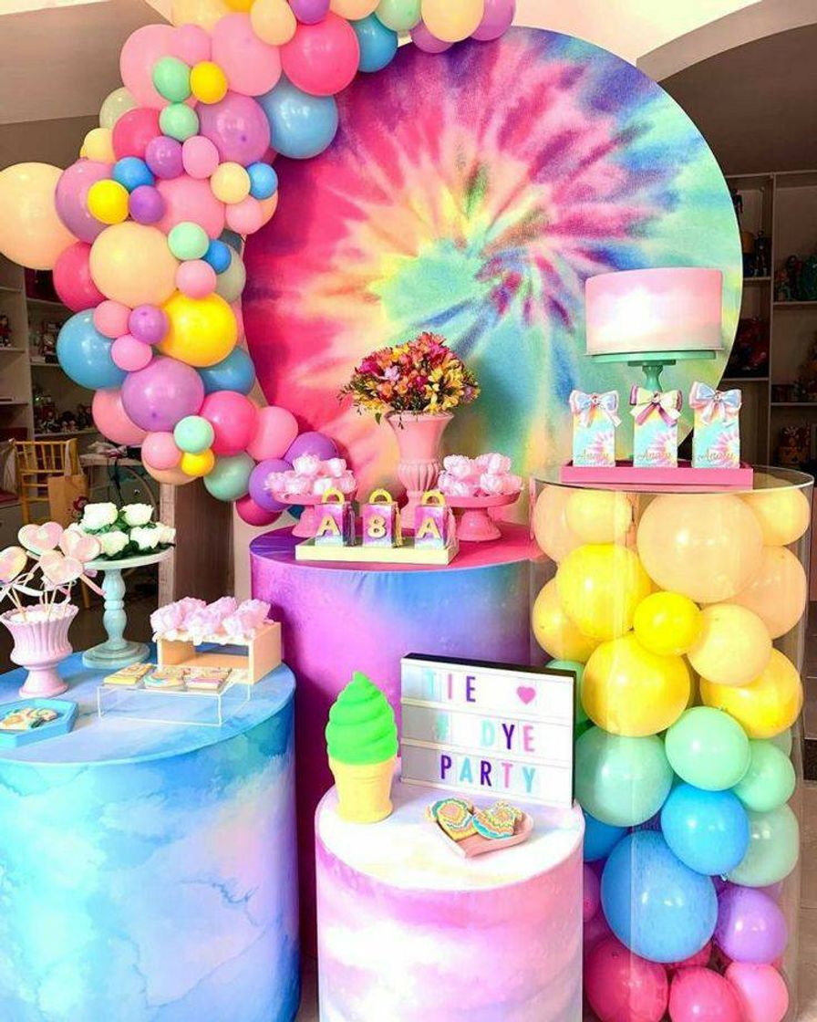 Social Aniversário tie dye 