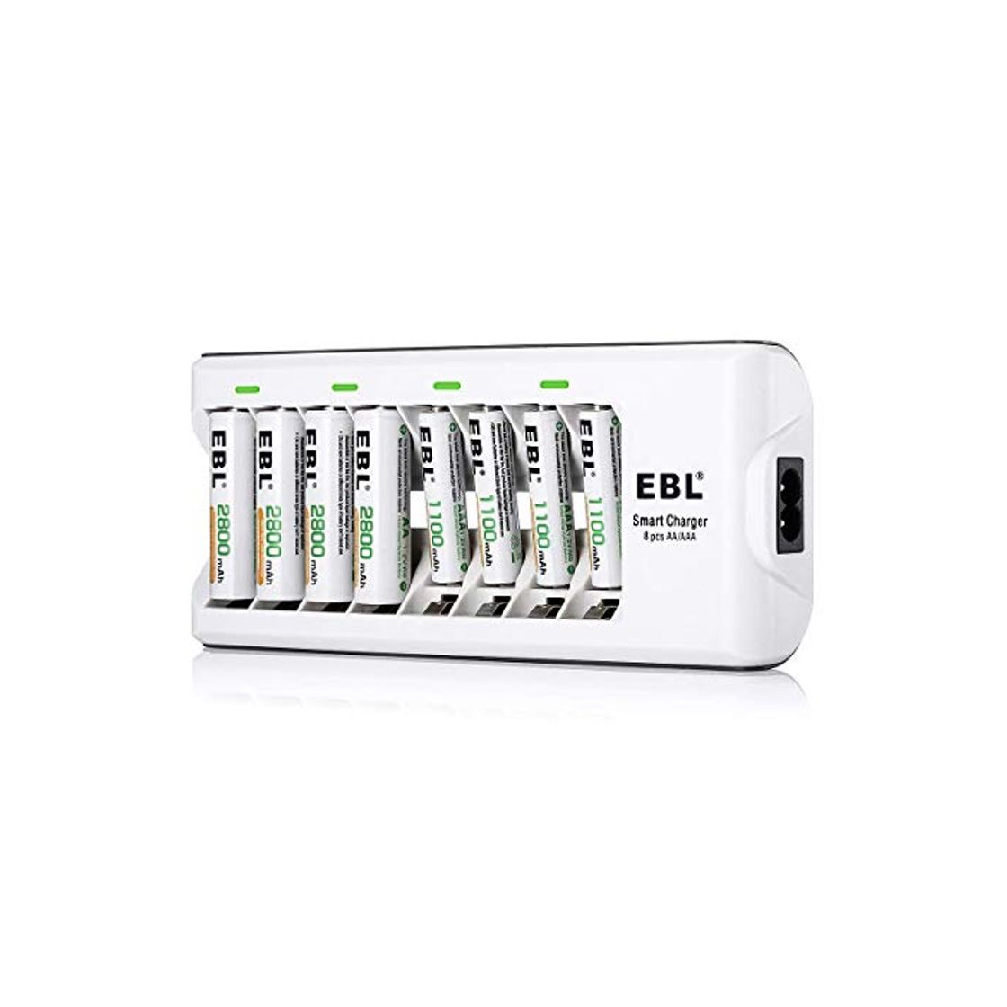 Social EBL 808 Cargador de pilas con 4 Unidades de AA 2800mAh y