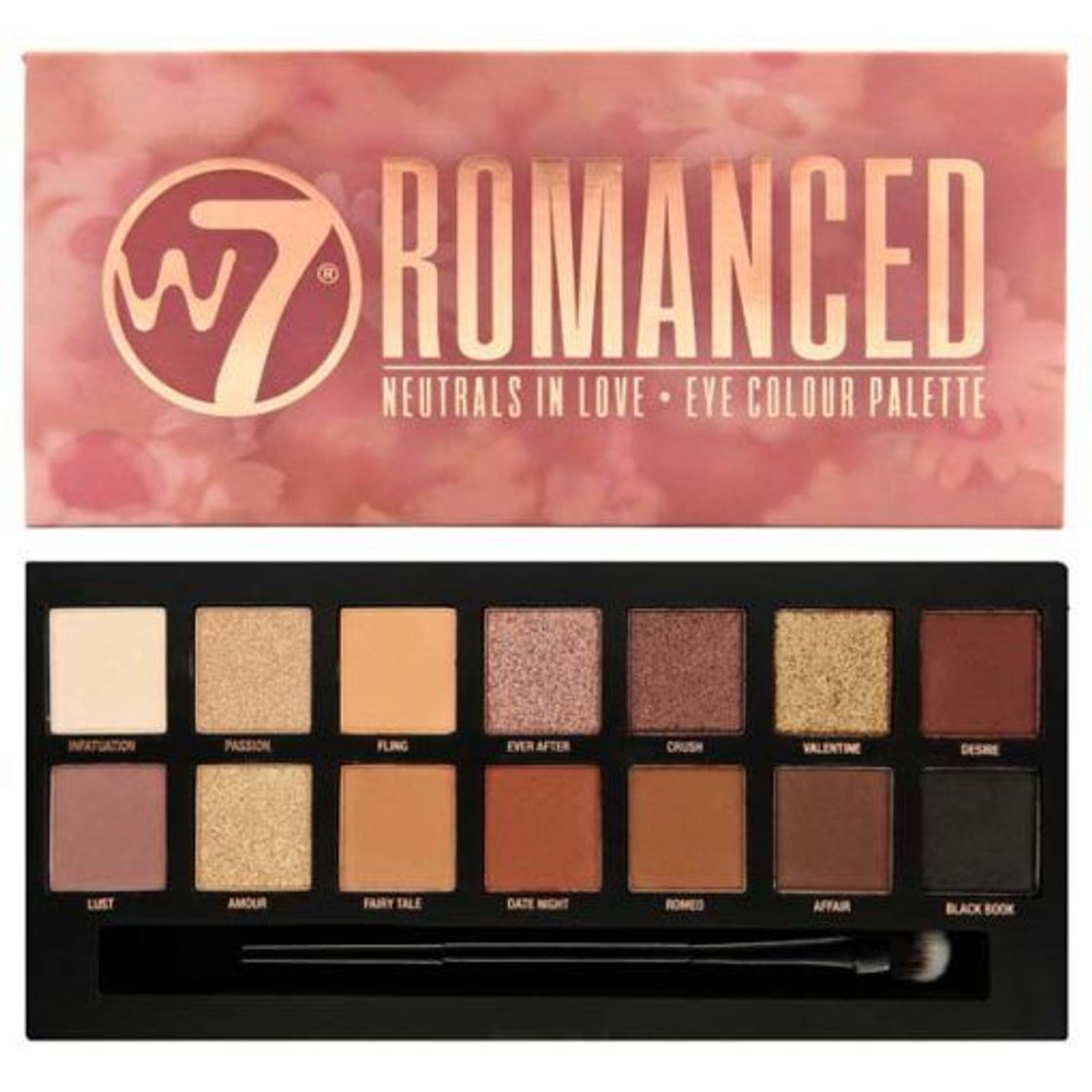 Social W7 Neutrales Romance Enamorado 14 Color Ojos Paleta Sombra Tonos Melocotón
