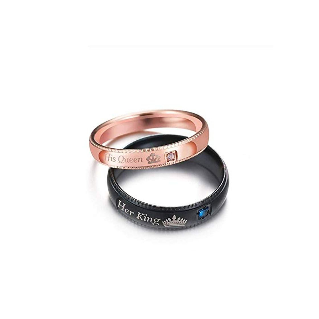 Social Fashionring Promise Couple Rings Su Rey Y Su Reina Corona Charm Letter
