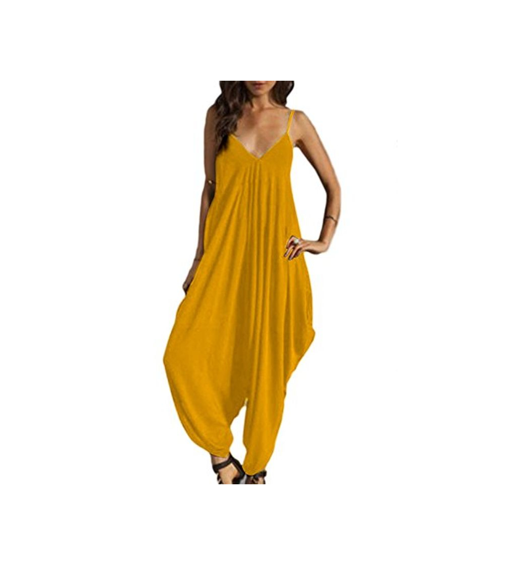 Products Women 's Casual Correa Lagenlook Mameluco Baggy Harem Mono Mono Yellow M