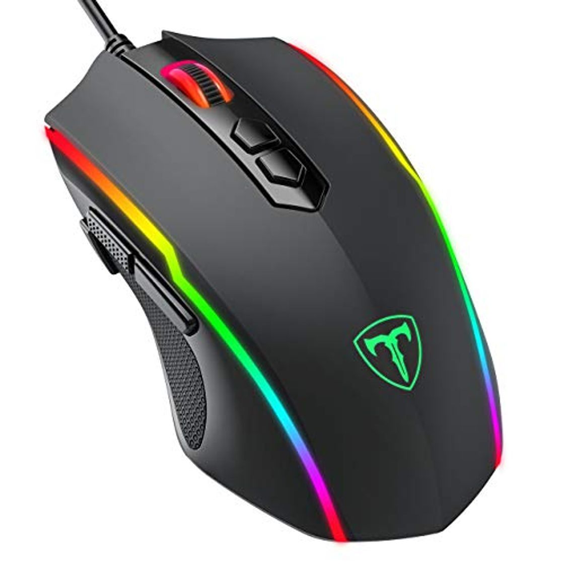 Social PICTEK - Ratón Gaming Programable con Retroiluminado Personalizable Compatible con Windows7/8/10/Xp/Vista