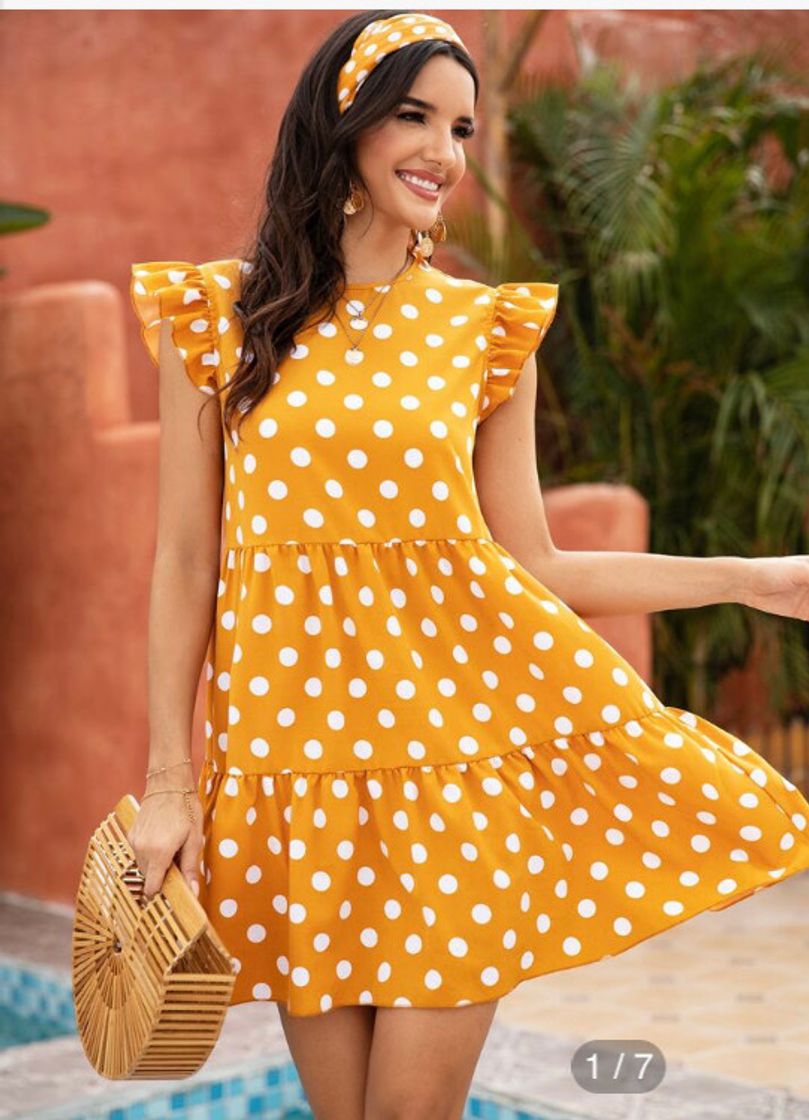 Fashion Polka Dot Sleeveless Babydoll Dress Without Headband | SHEIN USA