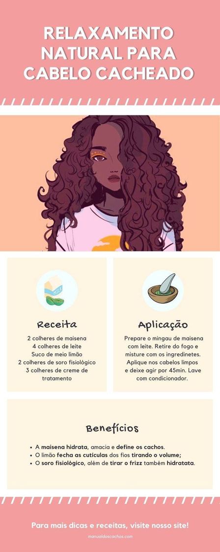 Fashion Relaxamento natural para cabelo cacheado ❤️