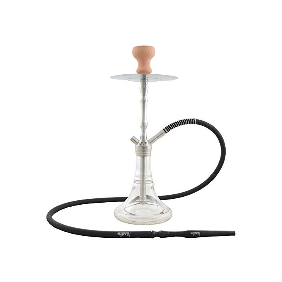 Producto Aladin MVP460 Wasserpfeife Shisha 46cm Edelstahl Kristallglas Silikon Schlauch Tonkopf Mundstück