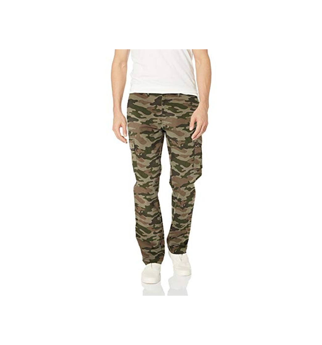 Productos Amazon Essentials - Pantalones cargo elásticos de corte recto para hombre, Verde