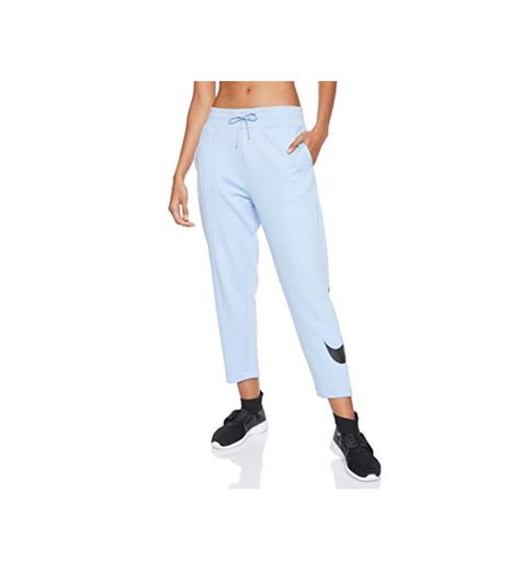 NIKE Swoosh French Terry Pantalones, Mujer, Gris