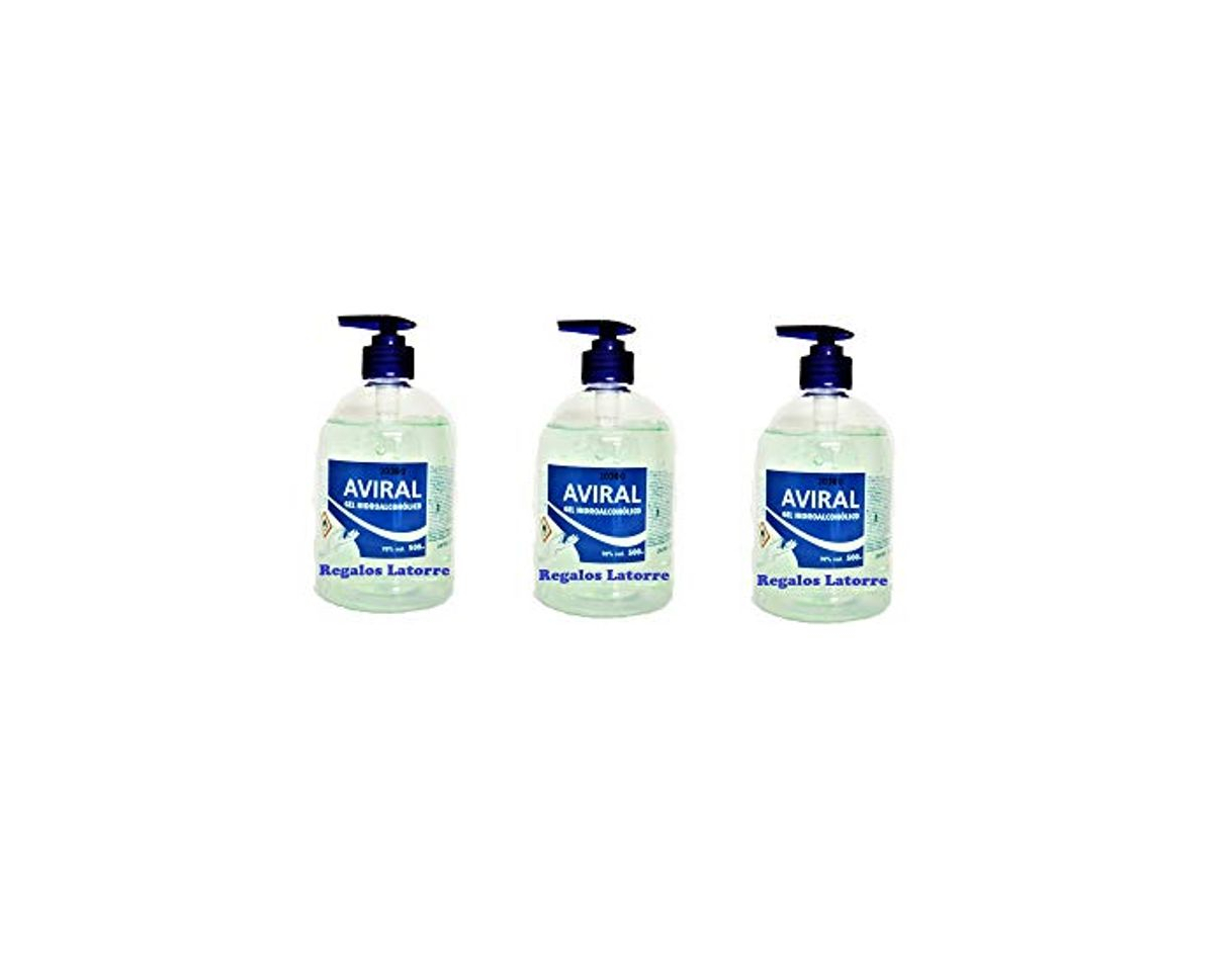 Producto AVIRAL. Gel Hidroalcohólico Sanitizante. 70% Alcohol. En dosificador de 500ml. o garrafa