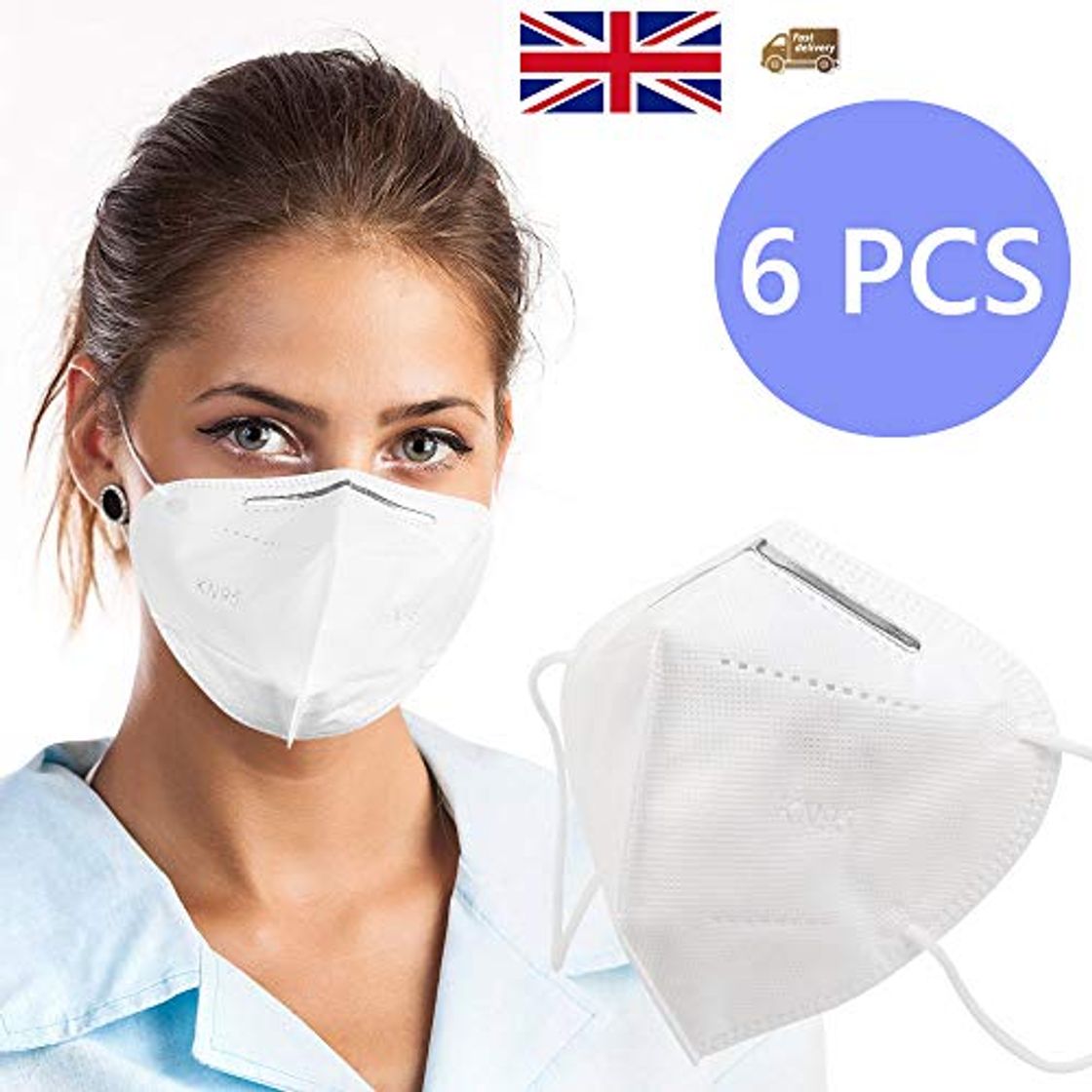 Product Mbuynow 6pcs Mascarillas de Protección UK Stock Plegables contra el Polvo