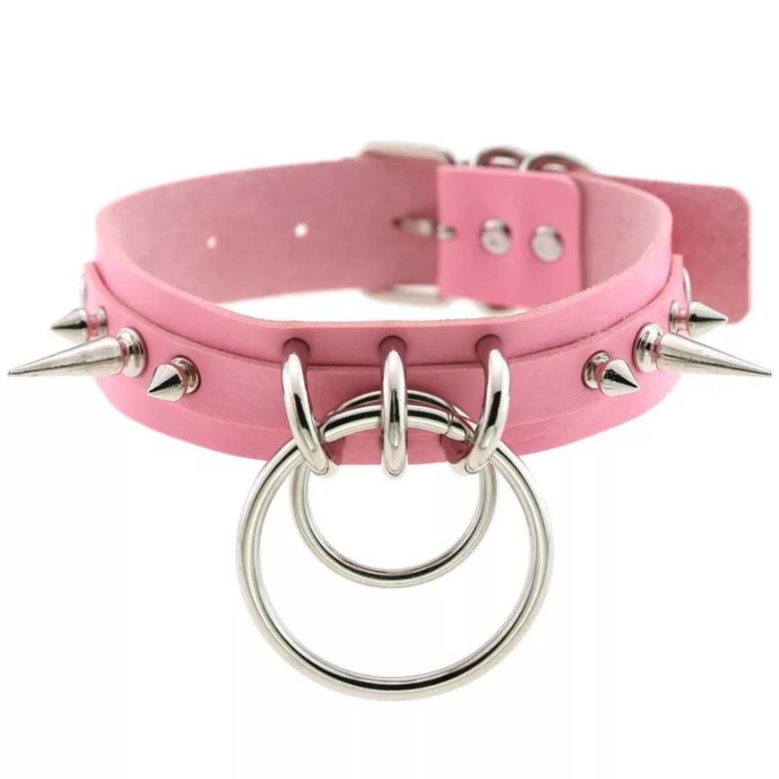 Moda Choker púas rosado 