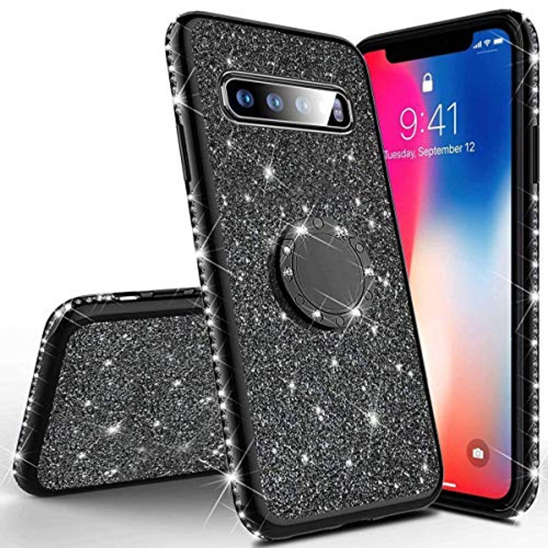 Product JAWSEU Funda Compatible con Samsung Galaxy S10 Plus Brillante Brillo Suave Silicona