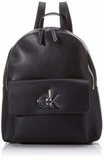Calvin Klein - Re-lock Backpack Sm, Mochilas Mujer, Negro