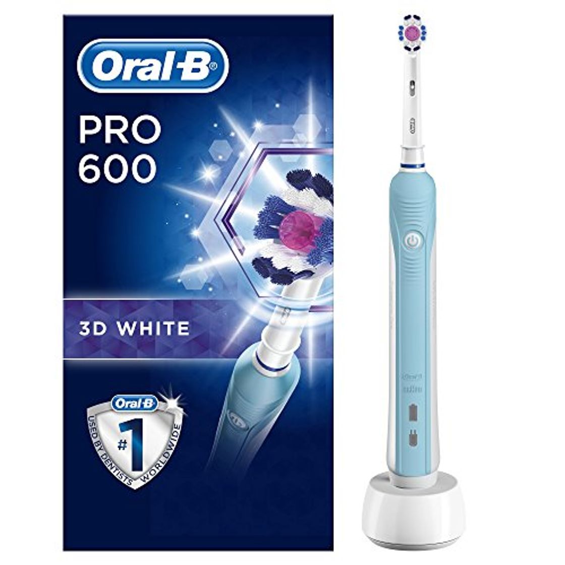 Product Oral-B Pro 600 White&Clean - Cepillo de dientes eléctrico de rotación (eficiencia