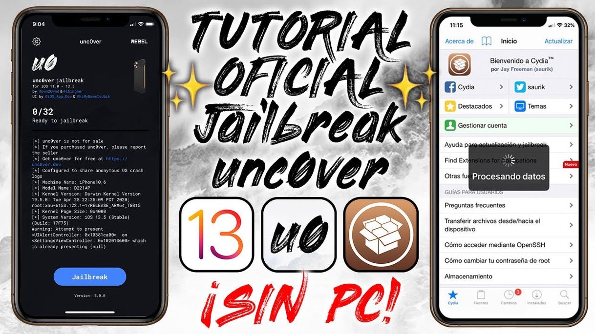 Moda TUTORIAL ¡SIN PC! Jailbreak unc0ver OFICIAL iOS 13.5 