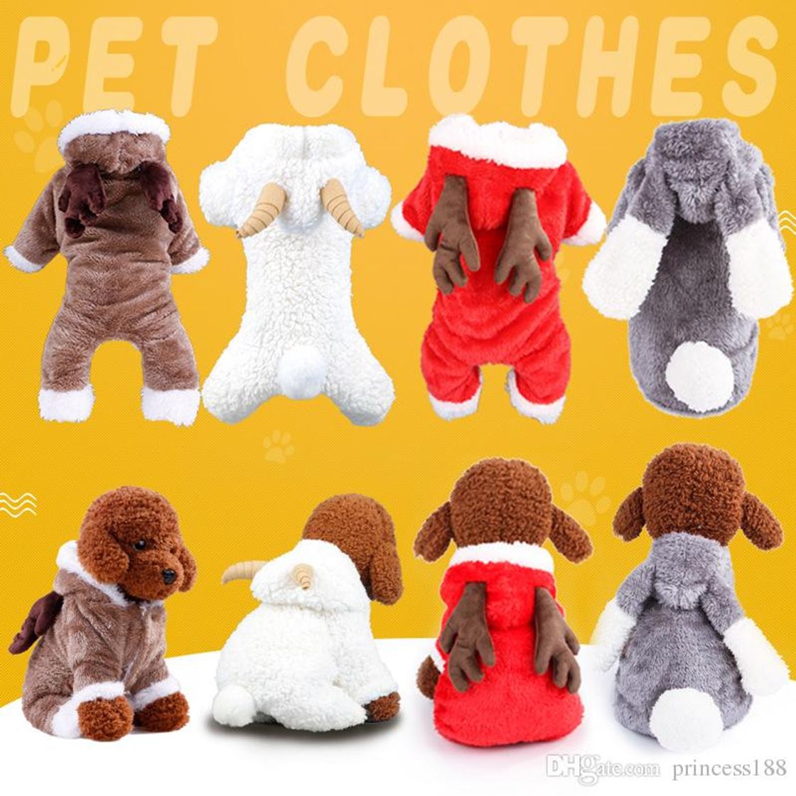 Moda Outono Inverno Quente de Quatro patas Roupas para Cães PET C