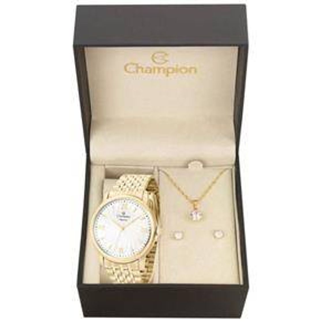 Moda Relógio Champion Elegance Analógico Feminino CN27787W + Folh