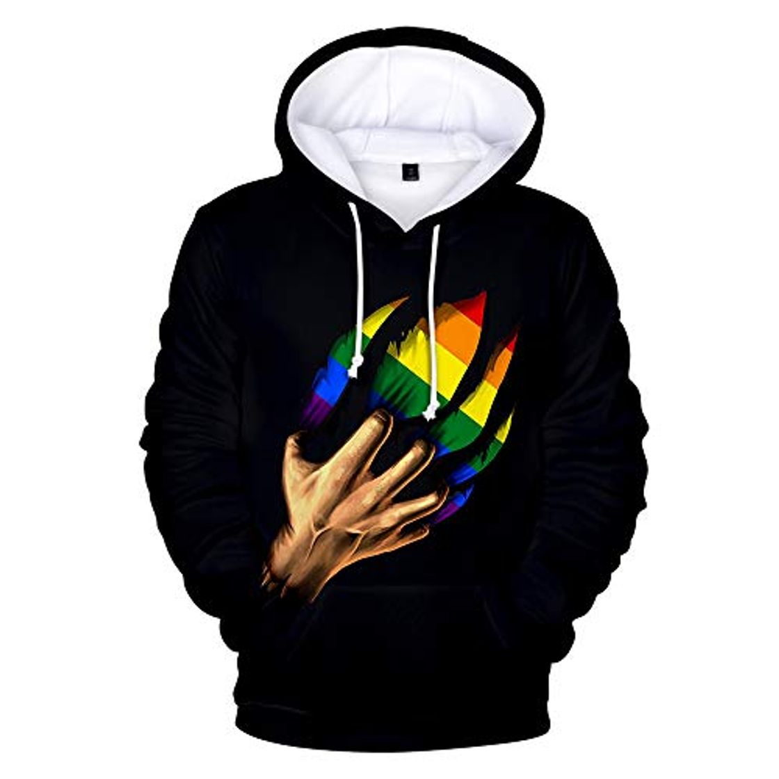 Products eyenjoy Moda Sudadera con Capucha LGBT Lesbiana Orgullo Gay Sudadera con Capucha Cuello Redondo con Capucha Rainbow Pullover para LGBT