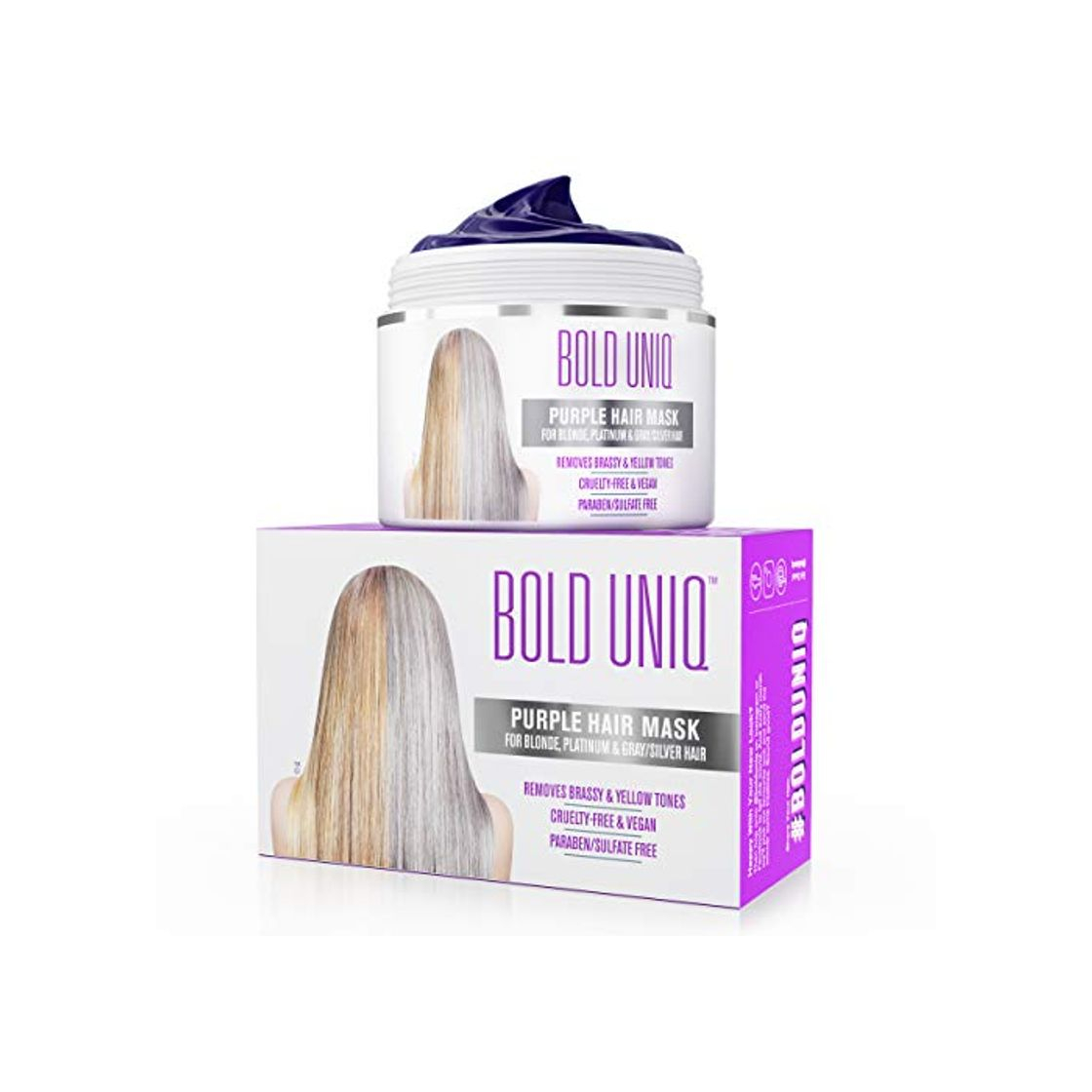 Social Mascarilla de Pelo Morado-Matizador para Cabello Rubio y Gris - para Tintes