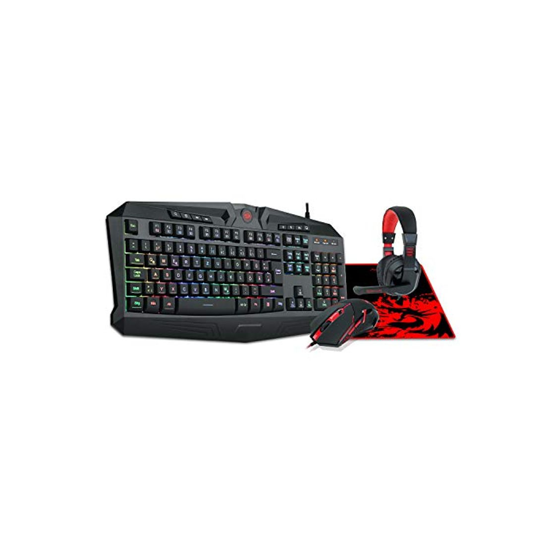 Electrónica Redragon S101 Gaming Tastatur und Maus, Gaming Mauspad Gaming Headset Combo Set