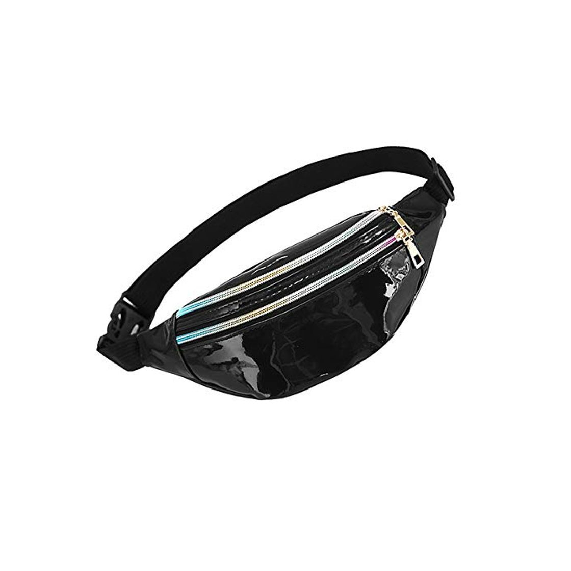 Social WD&CD Cangurera Deportiva Cinturón Bolso Unisex Moda PU Holográfica Cintura Bolsa Brillante