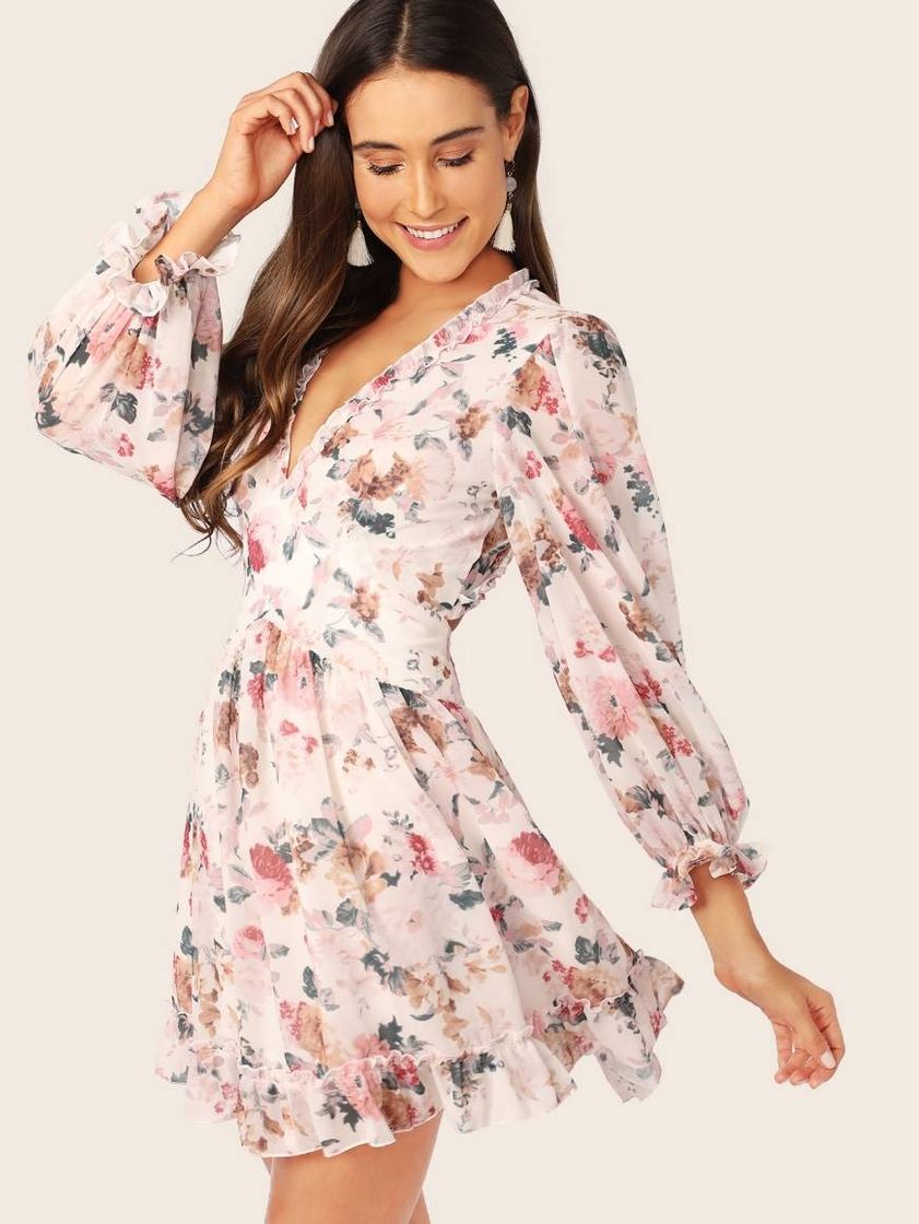 Social Vestido con vuelo Rosa
