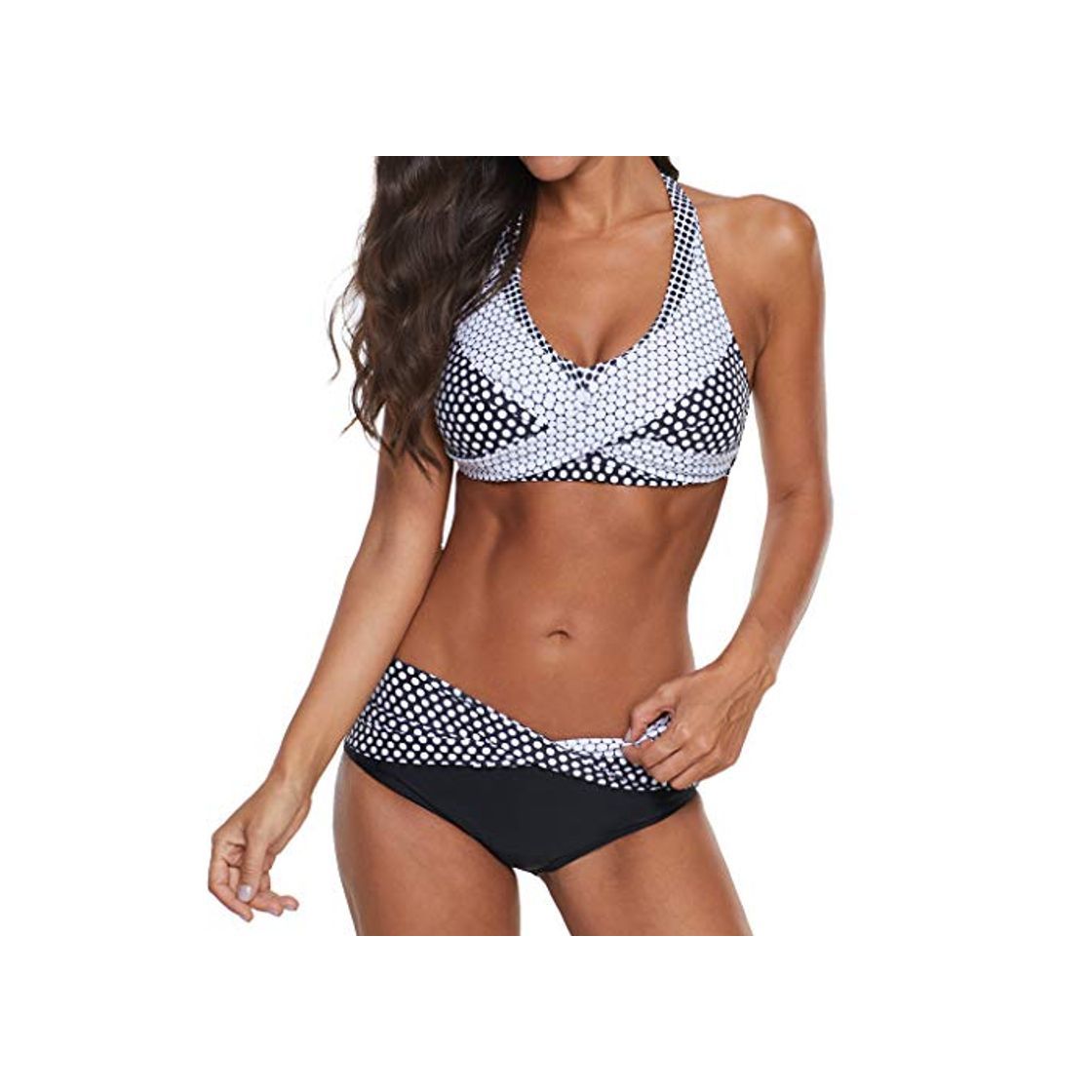 Social Bikinis Mujer 2020 Push up Sexy de Lunares de Playa Conjunto de Traje de BañO Estampado Bohemio BañAdores con Relleno Sujetador Tops y Braguitas Ropa de Playa vikinis riou