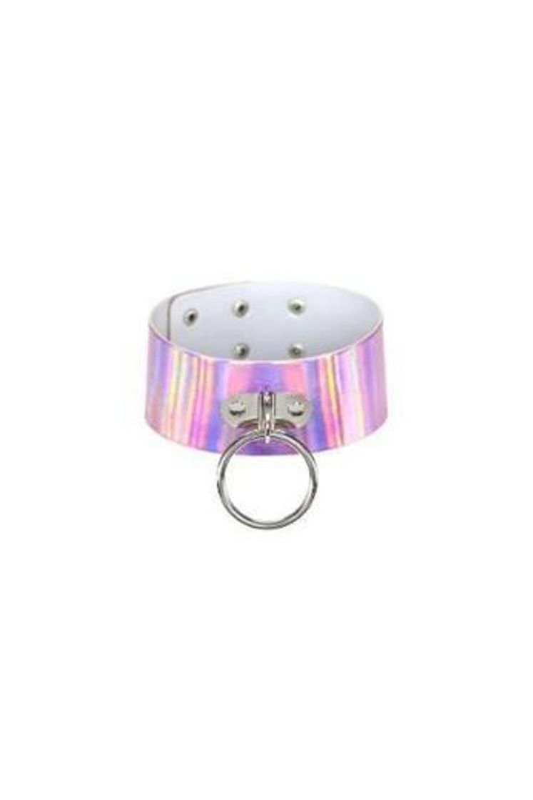 Moda Chocker rosa holográfico 