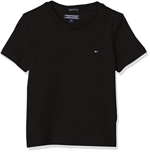 Tommy Hilfiger T Camiseta Básica de Manga Corta, Negro