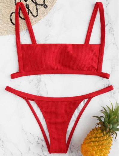 Bikini vermelho com abertura na lateral do top❤️