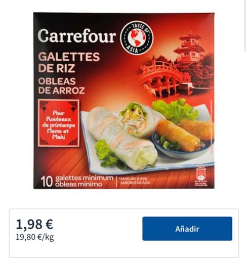 Obleas de arroz para rollitos Carrefour 100 g. | Carrefour ...