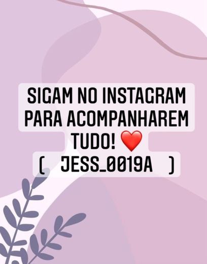 Conta de Instagram ❤️