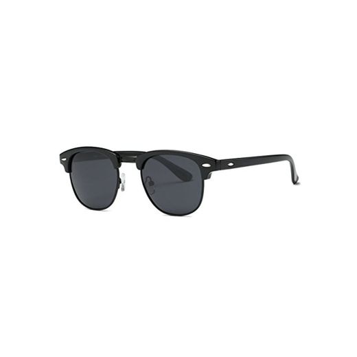 kimorn Polarizado Gafas de sol Unisex Retro Semi-Rimless marco gafas clásicas AE0550