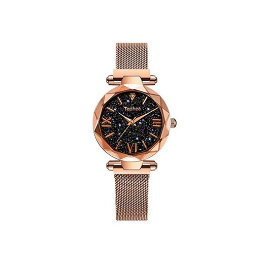 QFERW Reloj de Las señorasRelojes de Mujer Magnético Starry Sky Reloj Femenino