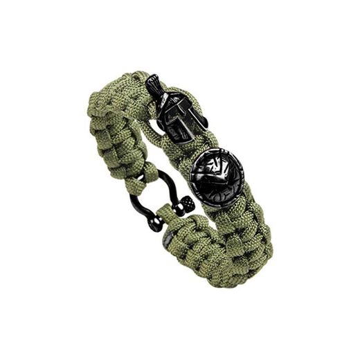 WDAIJY Pulsera Mujer，Supervivencia Al Aire Libre Hombres Pulsera Guerrero Casco Paraguas Pulseira