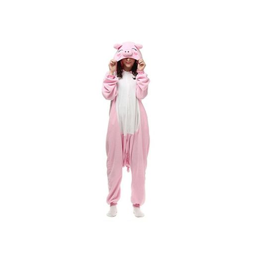 Cerdo Rosa Pijamas Enteros Cosplay Adulto Ropa de Dormir Hombre Camisones Disfraces Carnaval Ropa Pijamas de Una Pieza Mujer