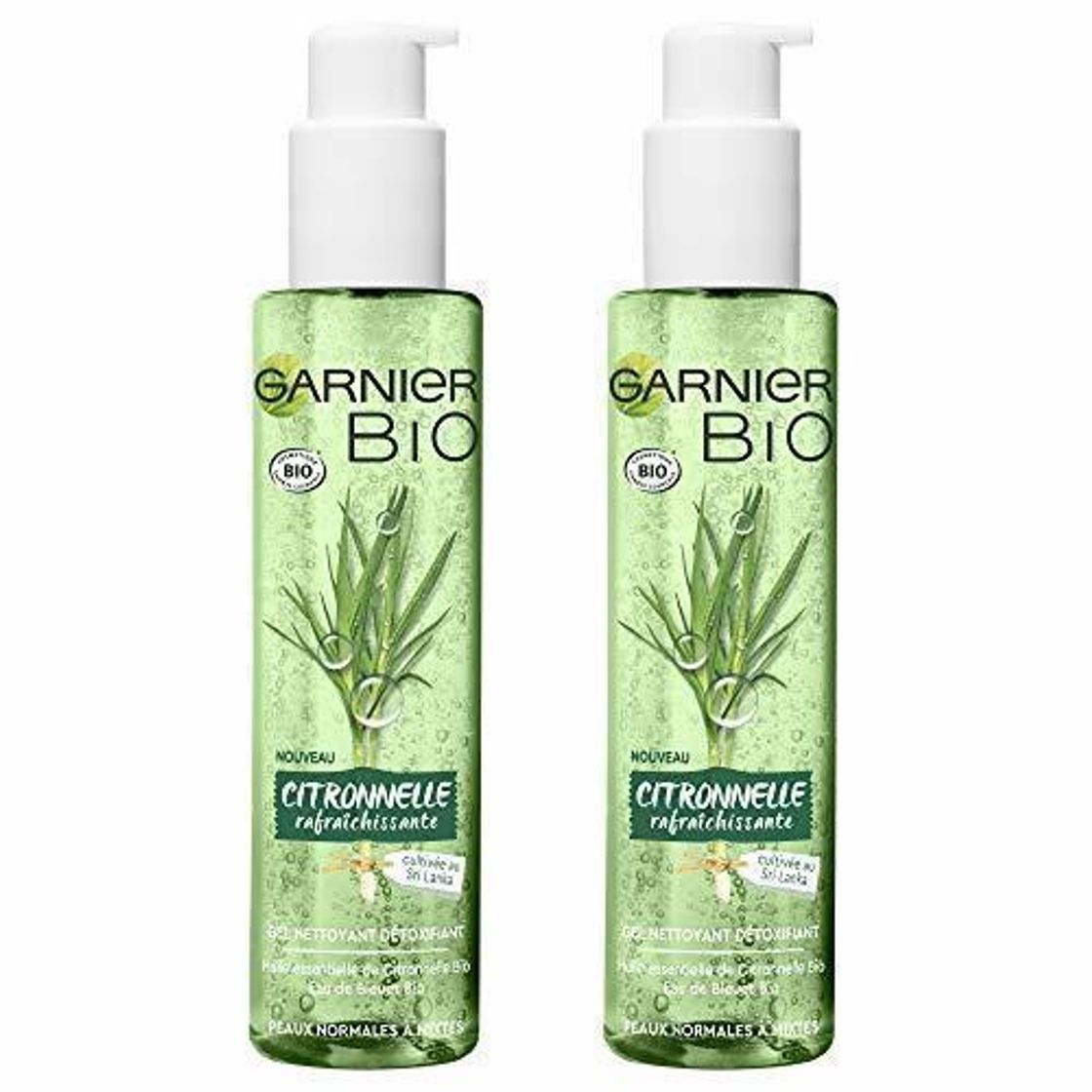 Social Garnier Garnier Garnier Bio Gel Limpiador détoxifiant - citronela rafraîchissante, Pack of 2 x