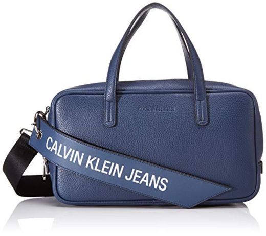 Calvin Klein - Ckj Banner Medium Duffle, Bolsos maletín Mujer, Azul