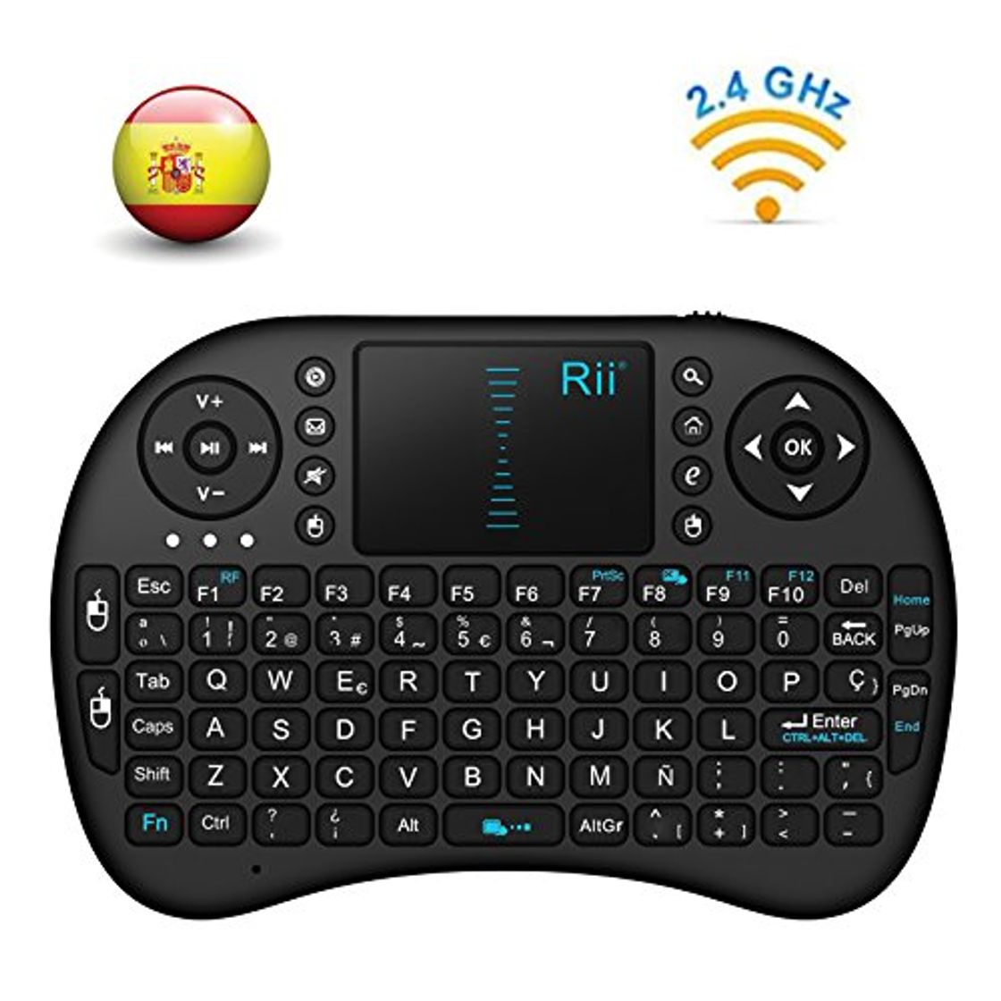 Product Rii Mini i8 - Teclado ergonómico con touchpad