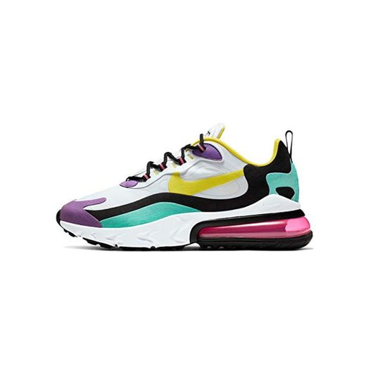 Nike Air MAX 270 React Geometric Abstract AO4971-101 White Dynamic Yellow Black