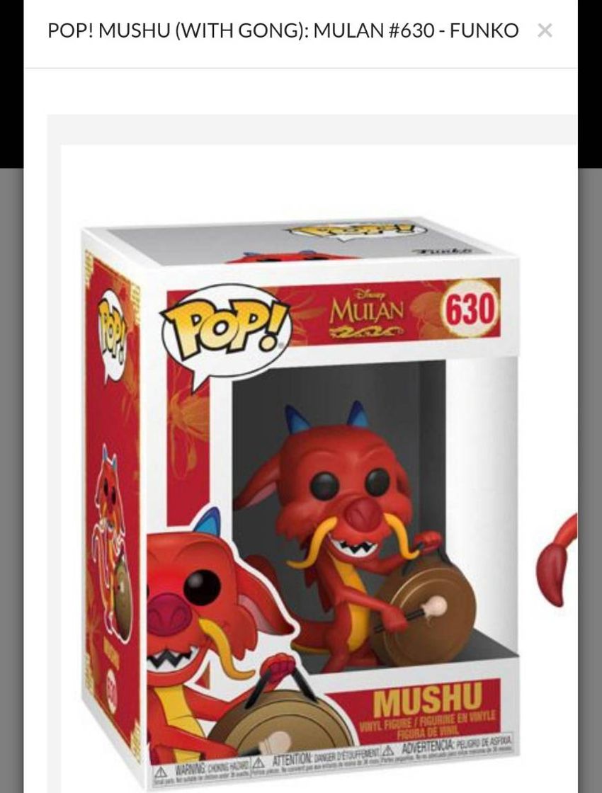 Social Pop! Mushu (With Gong): Mulan #630 - Funko - Toyshow Tudo de ...